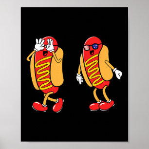 Hot Dog Griddy Dance Hotdog 4th Of July Boys Kids Poster