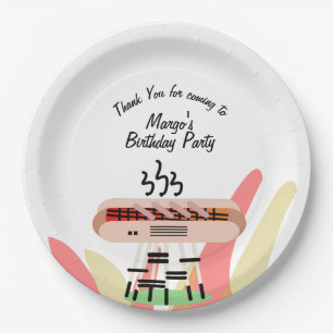Hot Dog Grilling Birthday Party Cookout    Paper Plate