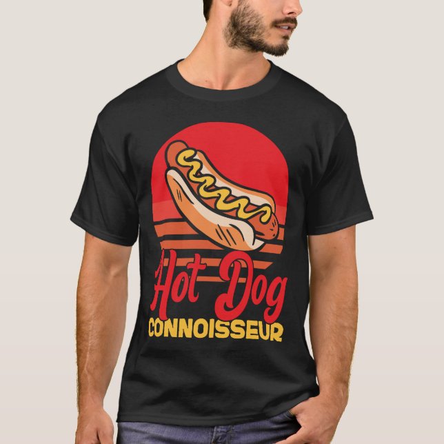 Hot Dog Hot Dog Connoisseur Retro T-Shirt (Front)