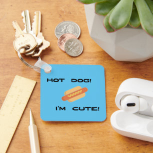 Hot Dog I'm Cute Personalised with Name Key Ring