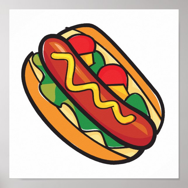 hot dog in bun poster (Front)
