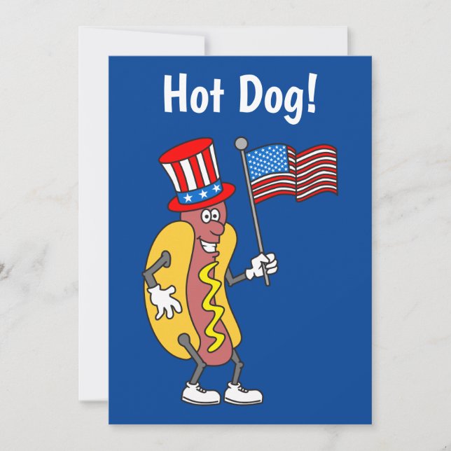 Hot Dog It's A July 4th Party Invitation (Front)