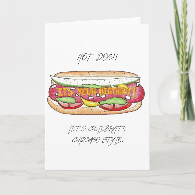 HOT DOG! It's your Birthday! Card (Front)