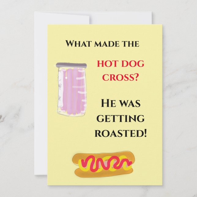 hot dog joke have a laugh at this  invitation (Front)