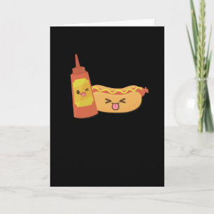 Hot Dog Kawaii Fast Food Card
