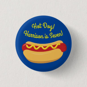 Hot Dog Kids Birthday Party Cook Out Cute 3 Cm Round Badge