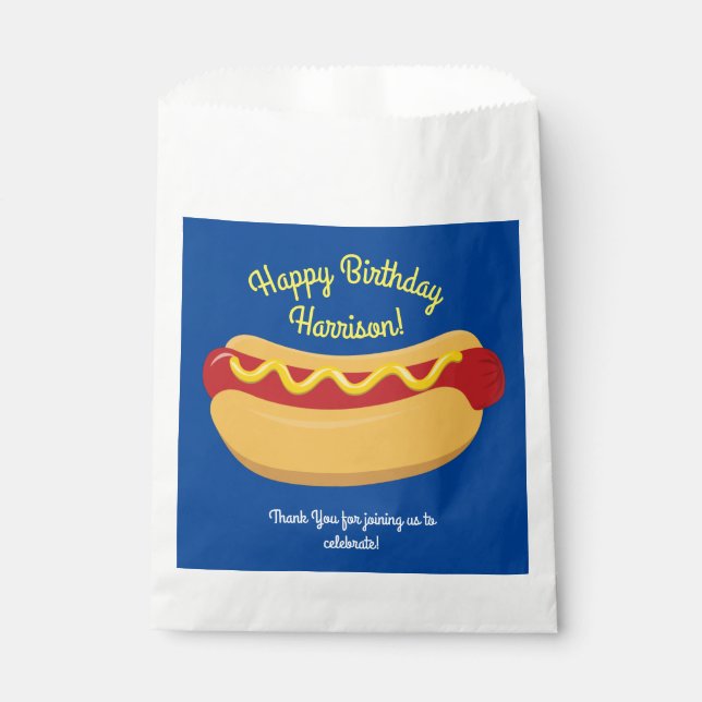 Hot Dog Kids Birthday Party Cook Out Cute Favour Bags (Front)