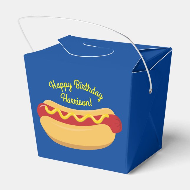 Hot Dog Kids Birthday Party Cook Out Cute Favour Box (Back Side)