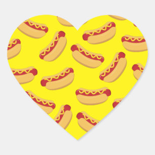Hot Dog Kids Birthday Party Cook Out Cute Heart Sticker