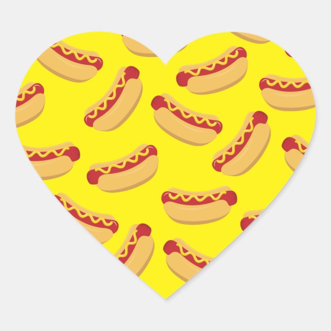 Hot Dog Kids Birthday Party Cook Out Cute Heart Sticker (Front)