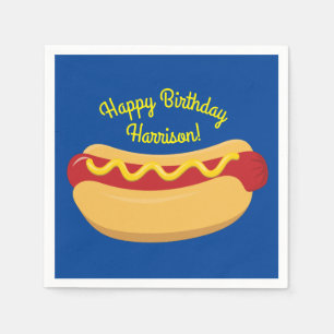 Hot Dog Kids Birthday Party Cook Out Cute Napkin