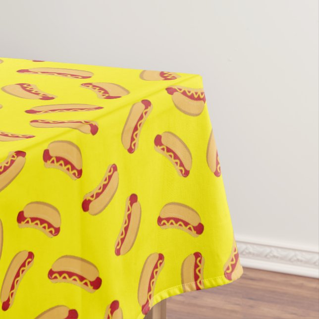 Hot Dog Kids Birthday Party Cook Out Cute Tablecloth (In Situ)