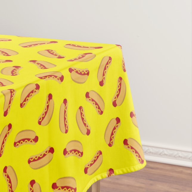 Hot Dog Kids Birthday Party Cook Out Cute Tablecloth (In Situ)
