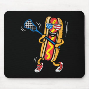 Hot-Dog Lacrosse Player 4th Of July Sport Mouse Mat