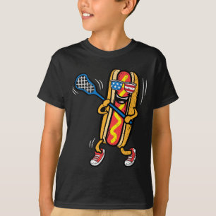 Hot-Dog Lacrosse Player 4th Of July Sport T-Shirt