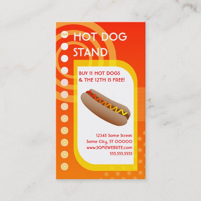 hot dog loyalty sunrise card (Front)
