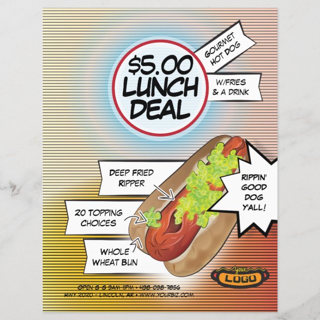 Hot Dog Lunch Deal Flyer (Front)