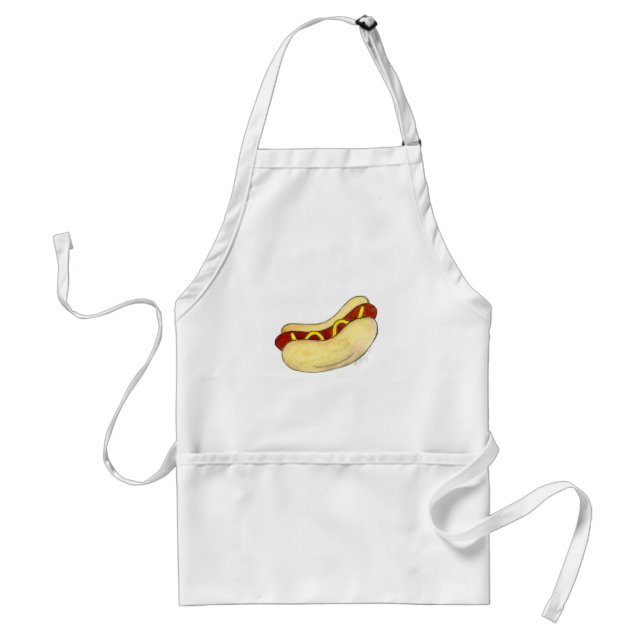 Hot Dog Mustard Grill Grilling Foodie Cookout Food Standard Apron (Front)