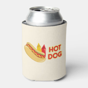 Hot Dog Mustard Ketchup Condiments Personalised Can Cooler