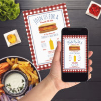 Hot Dog Mustard Red Gingham 4th of July Party