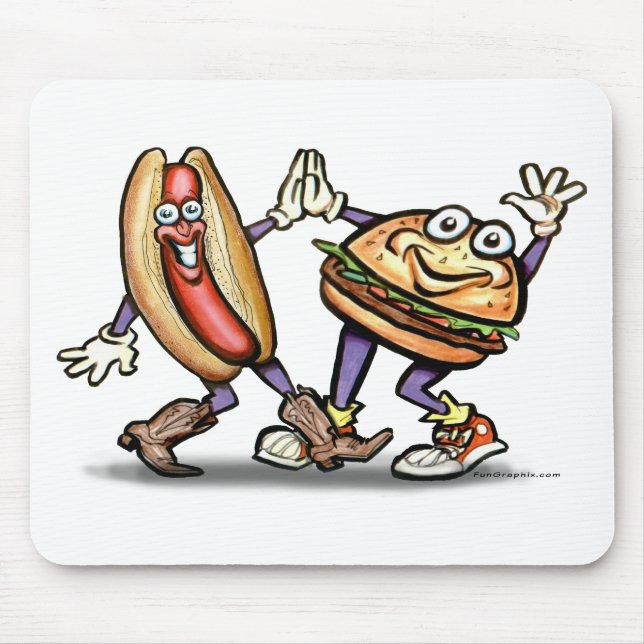 Hot Dog n Hamburger Mouse Mat (Front)