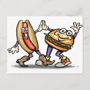 Hot Dog n Hamburger Postcard