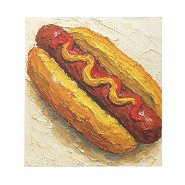 Hot Dog Oil Painting (#1) Notepad (Front)