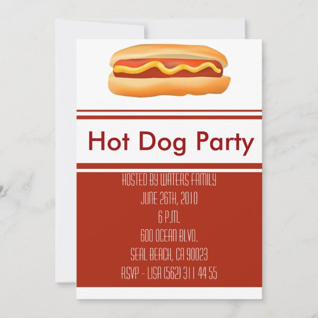 Hot Dog Party Invitation (Front)