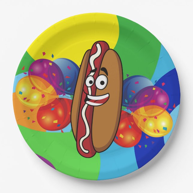 Hot Dog Party Paper Plate (Front)