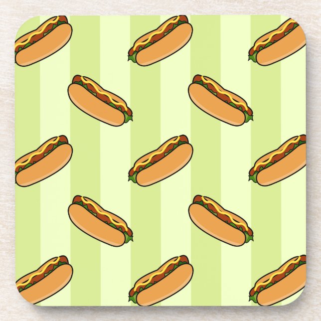 Hot Dog Pattern Coaster (Front)