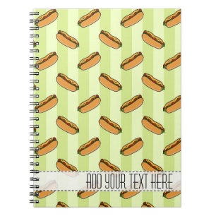 Hot Dog Pattern Custom Notebook