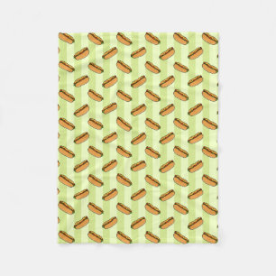 Hot Dog Pattern Fleece Blanket