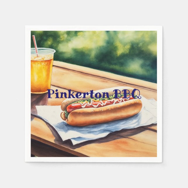 Hot Dog Personalised Napkin (Front)