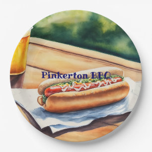 Hot Dog Personalised Paper Plate