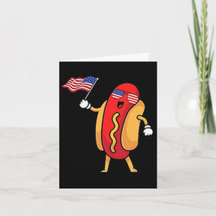 Hot Dog Pocket American Flag Freedom Patriotic 4th Card