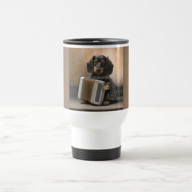 Hot Dog Polka Travel Mug (Center)