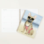 Hot Dog | Puppy In Sunglasses At The Beach Planner<br><div class="desc">This watercolor print features a puppy in sunglasses enjoying the beach | By Grace Popp</div>