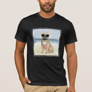 Hot Dog   Puppy In Sunglasses At The Beach T-Shirt
