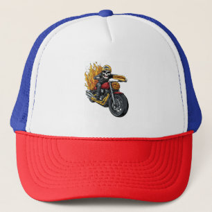 Hot Dog Rider � Funny Biker Skull Trucker Hat