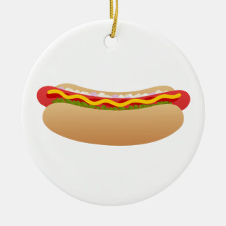 Hot Dog Round Ornament