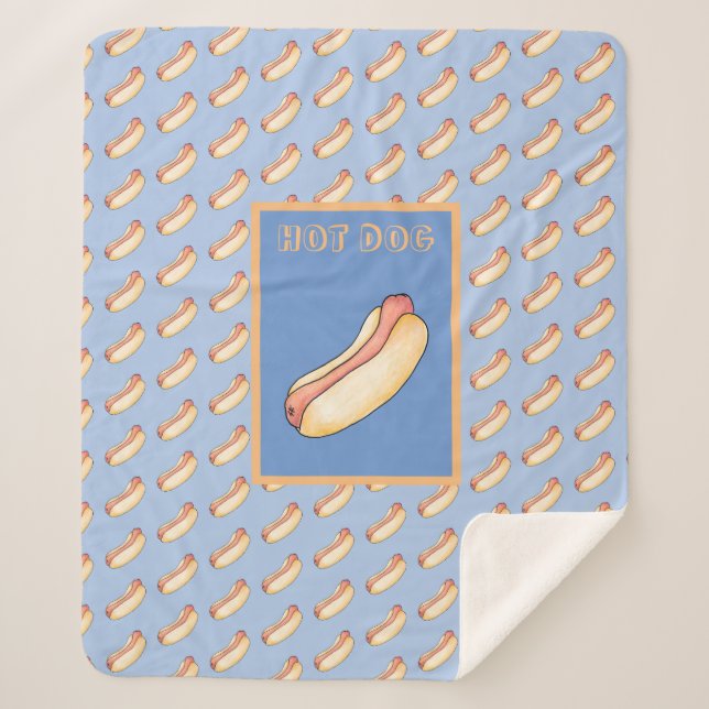Hot dog sherpa blanket (Front)