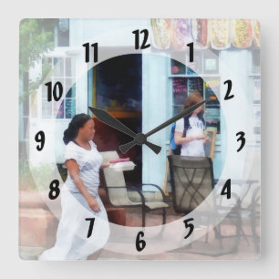 Hot Dog Shop Fells Point Square Wall Clock