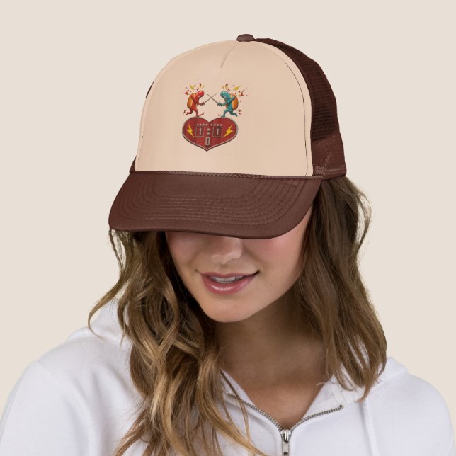 Hot Dog Showdown Score Hat! 🌭⚔️ Trucker Hat (In Situ)