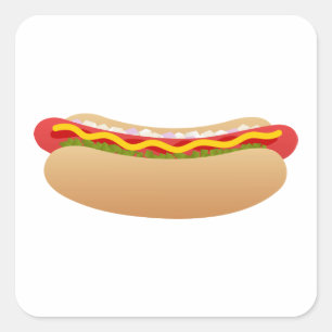 Hot Dog Square Sticker