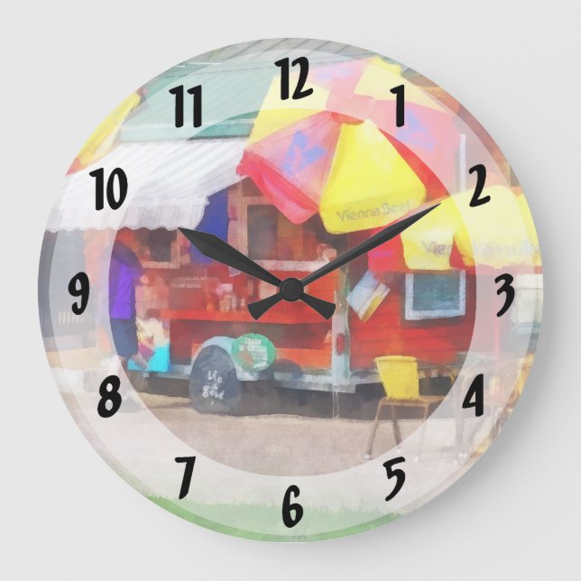 Hot Dog Stand in Mall Large Clock (Front)