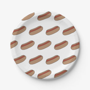 Hot Dog Themed Summer Barbecue Paper Plates