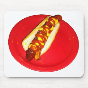 Hot Dog with Ketchup and Mustard Mouse Mat
