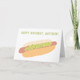 Hot Dog with Relish Personalised Birthday Card