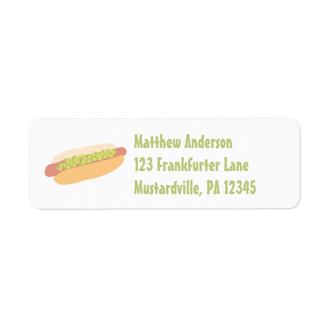 Hot Dog with Relish Personalised Return Address (Front)