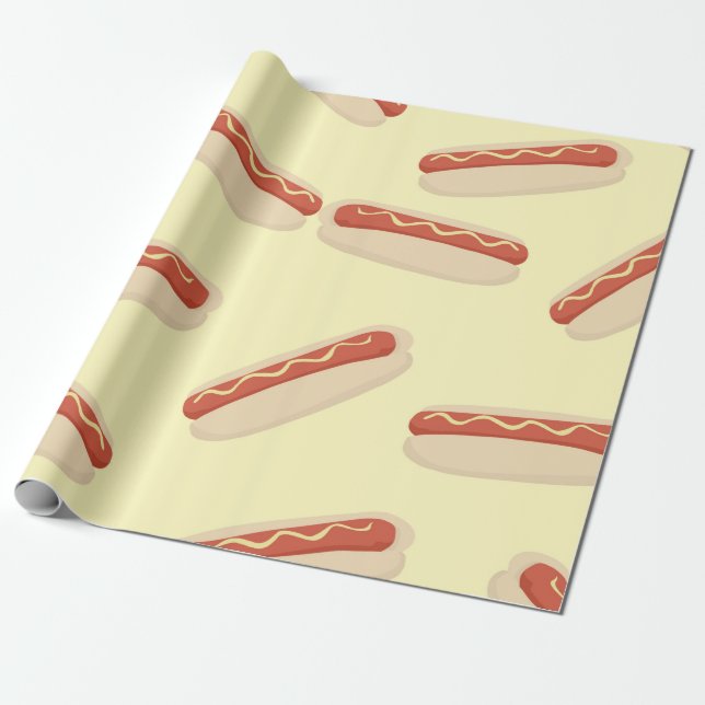 Hot Dog Wrapping Paper (Unrolled)